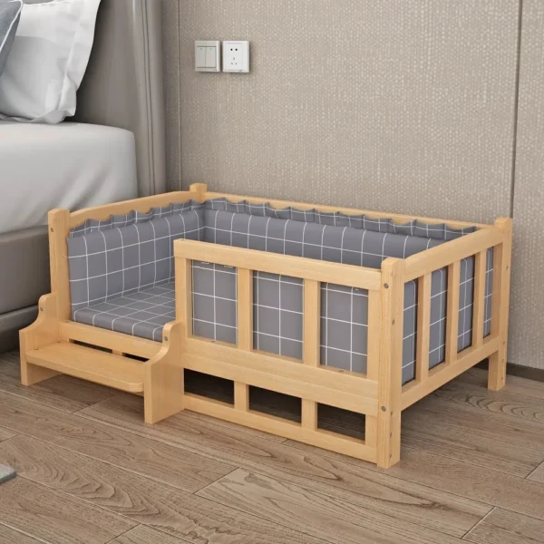 Solid Wood Dog Cat Kennel Smooth Polished Teddy Dogs Kennel Luxury Durable Eco-Friendly Large Wooden Pet House Wooden Puppy Bed - Image 3