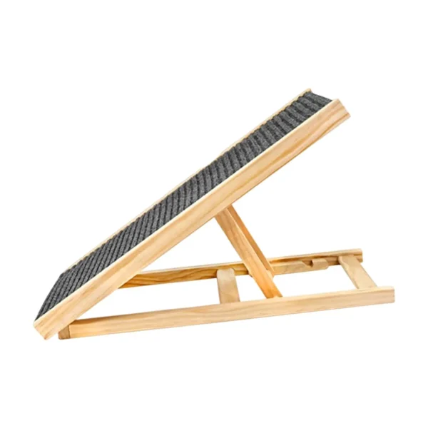 Wooden Adjustable 2 Tier Cat Ramp Pet Dog Climbing Ladder Dog Slope Sofa Ladder Pet Anti-Slip Slope Ladder Foldable For Puppy - Image 6