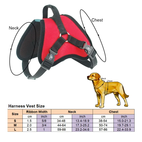 Nylon Heavy Duty Dog Pet Harness Collar Padded Extra Big Large Medium Small Dog Harnesses vest Husky Dogs Supplies - Image 3