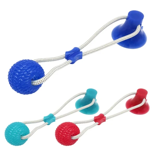 Interactive Dog Suction Cup Push TPR Ball Toys Elastic Ropes Dog Tooth Cleaning Chewing Playing IQ Treat Toys Puppy Pet Supplies