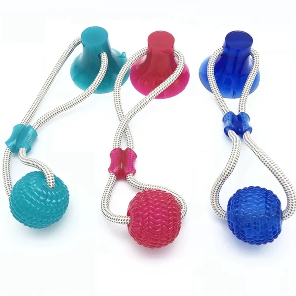 Interactive Dog Suction Cup Push TPR Ball Toys Elastic Ropes Dog Tooth Cleaning Chewing Playing IQ Treat Toys Puppy Pet Supplies - Image 2