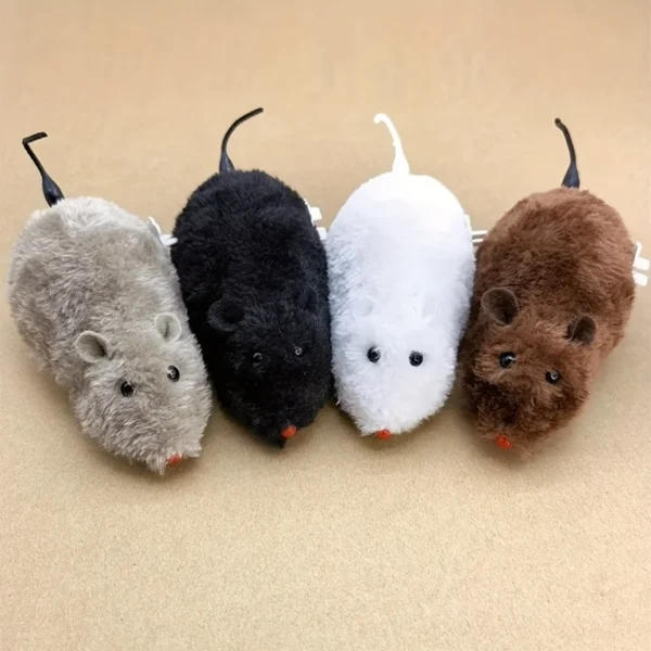 1/5pcs Fun and Interactive Plush Wind-Up Mouse Toy for Cats Dogs and Kids Mechanical Moving Animal Toy for Playtime and Pranks - Image 3