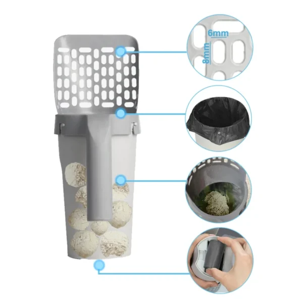 Cat Litter Scoop with Refill Bag For Pet Filter Clean Toilet Garbage Picker Cat Litter Box Self Cleaning Cat Supplies Accessory - Image 5