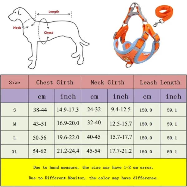 Dogs Adjustable Harness Leash Set for Small Medium Dogs Harness Vest Reflective Puppy Chest Strap Pet Walking Outdoor Supplies - Image 6