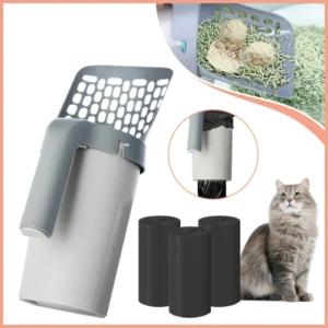 Cat Litter Scoop with Refill Bag For Pet Filter Clean Toilet Garbage Picker Cat Litter Box Self Cleaning Cat Supplies Accessory