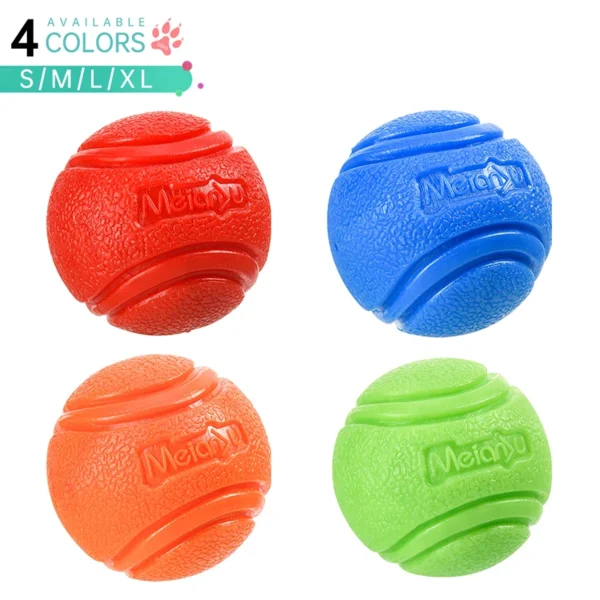 Dog Toy Rubber Ball Bite-resistant Ball Toy for Dogs Puppy Teddy Pitbull Red Color Solid Ball S-XL Pet Supplies - Image 2