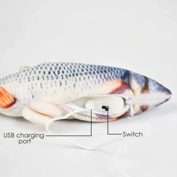 Cat Toys Fish USB Charger Fish Interactive Electric Floppy Fish Cat Toy Realistic Pet Cats Chew Bite Toys Pet Supplies Cats Dog - Image 5