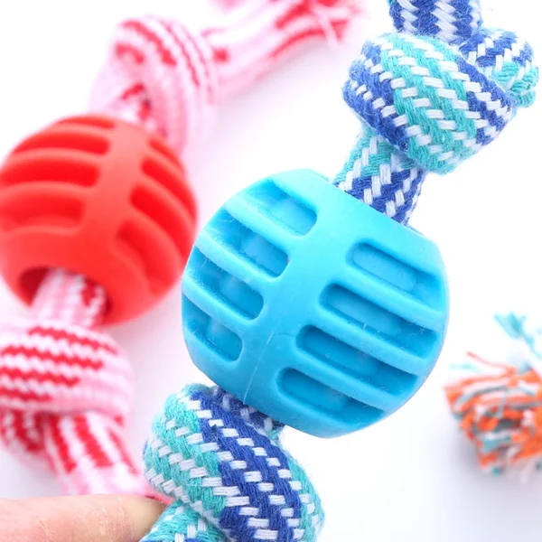 Pet dog toy Cotton rope double knot ball Bite resistant tooth cleaning toy ball pet supplies - Image 6