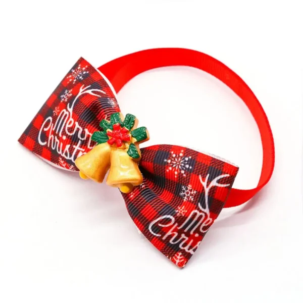 Dog Christmas Bow Tie Santa Claus Snowflake Snowman Bell Deer Bow-knot Xmas Themed Dog Cat Collar Neckteis Pet Supplies - Image 4