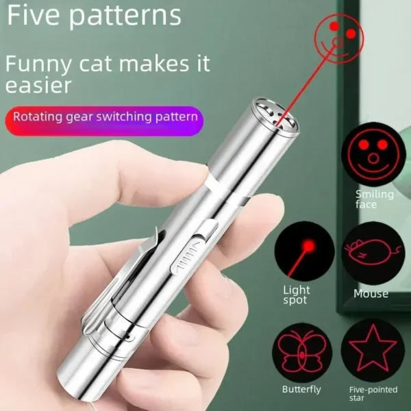 Multi Functional Upgrade USB Direct Charging Infrared Cat Toy Laser Pattern Projection Interactive Cat Stick Pet Toy Supplies - Image 4