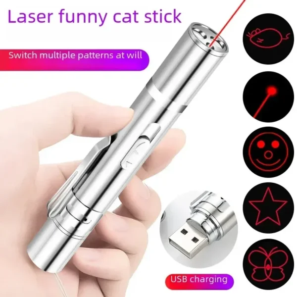 Multi Functional Upgrade USB Direct Charging Infrared Cat Toy Laser Pattern Projection Interactive Cat Stick Pet Toy Supplies - Image 2