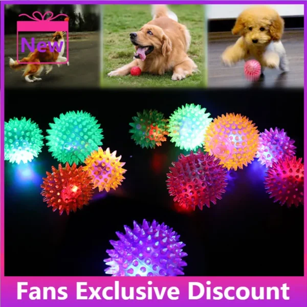 2025 Hot Sale New Dog Toys Colorful Luminous Dog Chew Playing Toy Elastic Ball Random Color Small Pet Supplies