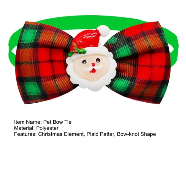 Dog Christmas Bow Tie Santa Claus Snowflake Snowman Bell Deer Bow-knot Xmas Themed Dog Cat Collar Neckteis Pet Supplies - Image 5
