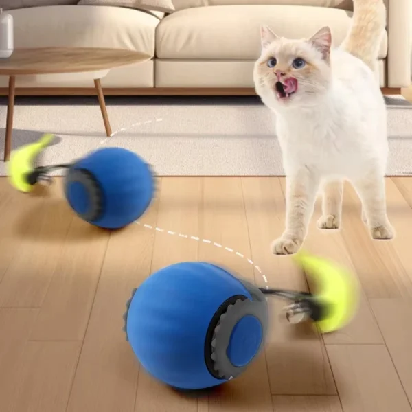 Cat Interactive Ball Toys Automatic Rolling Ball Faux Tail Rechargeable Smart Pet Electric Toy Dog Cat Training Imitate Mouse - Image 4
