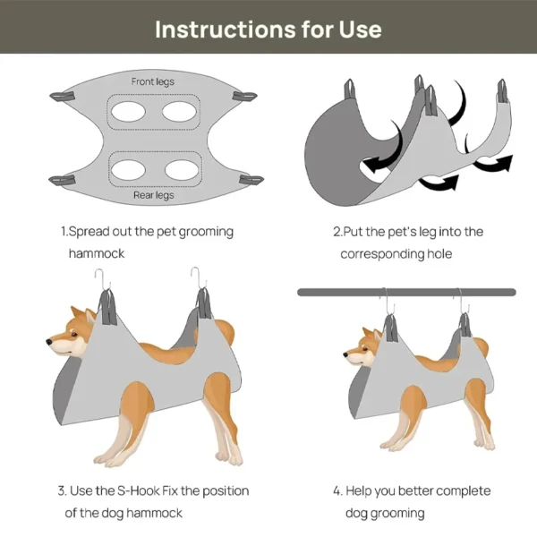 Cat Grooming Nail Cutting Anti Scratch Bite Fixed Bag Bath Trimming Restraint Bag Pet Beauty Hammock Hanging Pet Supplies - Image 5