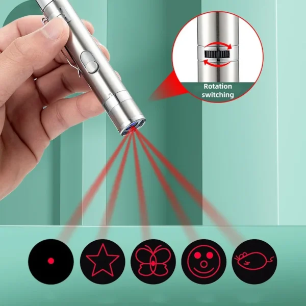 Multi Functional Upgrade USB Direct Charging Infrared Cat Toy Laser Pattern Projection Interactive Cat Stick Pet Toy Supplies - Image 6