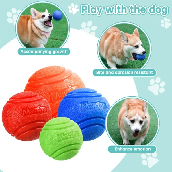 Dog Toy Rubber Ball Bite-resistant Ball Toy for Dogs Puppy Teddy Pitbull Red Color Solid Ball S-XL Pet Supplies - Image 3