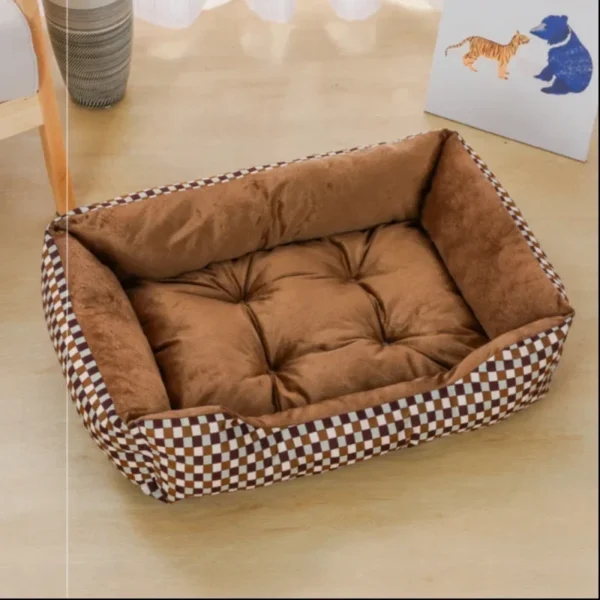 Bed for Dog Cat Pet Square Plush Kennel Medium Small Dog Sofa Bed Cushion Pet Calming Dog Bed House Pet Supplies Accessories - Image 4