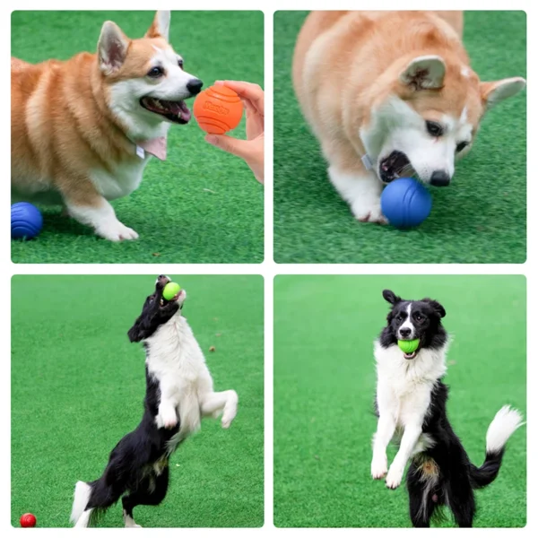 Dog Toy Rubber Ball Bite-resistant Ball Toy for Dogs Puppy Teddy Pitbull Red Color Solid Ball S-XL Pet Supplies - Image 5