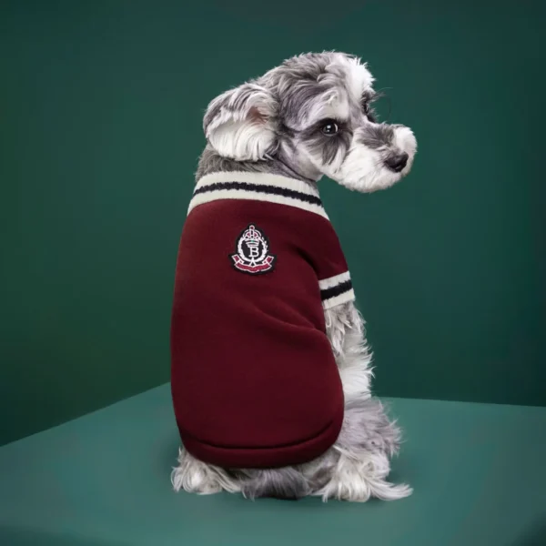 Dog Cat Sweater College Style V-Neck Teddy Knitted Vest Pet Puppy Winter Warm Clothes Apperal for Small Medium Large Dogs Cats - Image 2