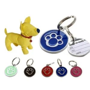 Anti-lost Puppy Dog Cat Collar ID Tags Pendant Mini Claw Print Pet Supplies Engraved Pet Dog Collar Accessories Stainless Steel