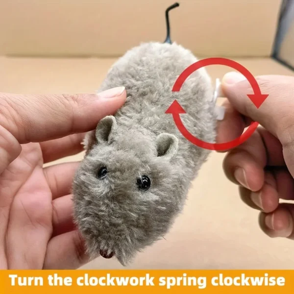 1/5pcs Fun and Interactive Plush Wind-Up Mouse Toy for Cats Dogs and Kids Mechanical Moving Animal Toy for Playtime and Pranks - Image 2