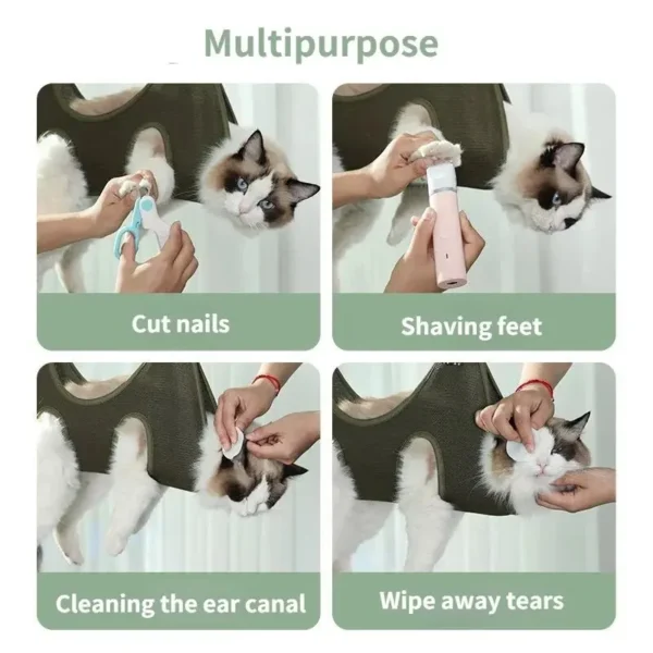 Cat Grooming Nail Cutting Anti Scratch Bite Fixed Bag Bath Trimming Restraint Bag Pet Beauty Hammock Hanging Pet Supplies - Image 4