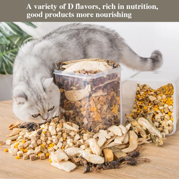 Cat Snacks Big Gift Pack Cat Chicken Quail Freeze-dried Kitty Nutrition Little Fish Freeze-dried Meat 500g