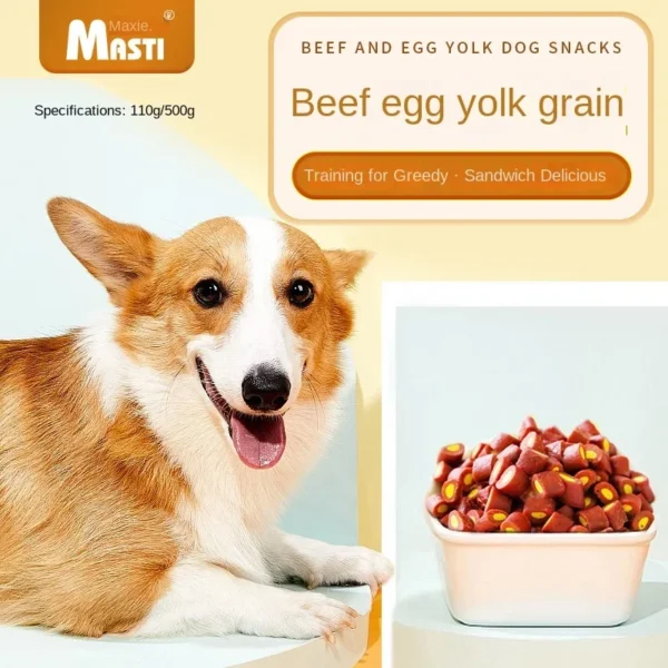 500g Pet Snacks Beef Egg Yolk Grain Dog Snacks Meaty Chewy Nutritious and Delicious Food Training Interactive Reward Pet Snacks - Image 2