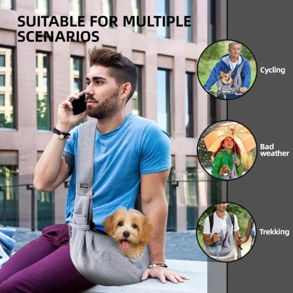 Cotton Comfortable Dog Bag Pet Out Crossbody Shoulder Bag Outdoor Travel Portable Cat Puppy Sling Bag Pet Carrying Supplies - Image 5