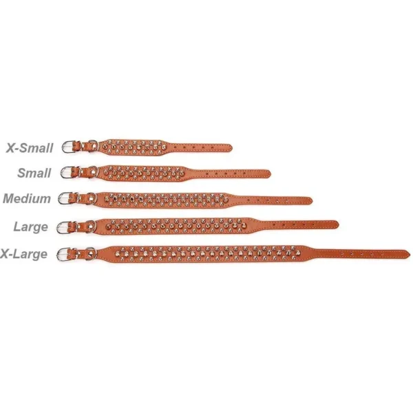 Adjustable Leather Pet Dog collar Neck Strap Supplies PU Leather Punk Rivet Spiked Dog Collar Pet Collars For Small Dog Cat - Image 5