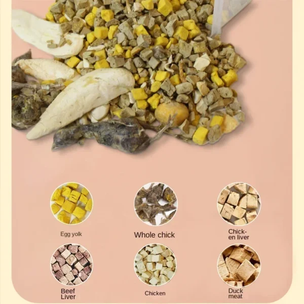 Pet Freeze Dried Cat Snacks Freeze-dried Mixed with Family Bucket Cat Freeze-dried Chicken Beef Liver Egg Yolk Pellets Snacks - Image 2