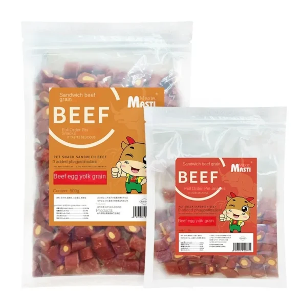 500g Pet Snacks Beef Egg Yolk Grain Dog Snacks Meaty Chewy Nutritious and Delicious Food Training Interactive Reward Pet Snacks - Image 5