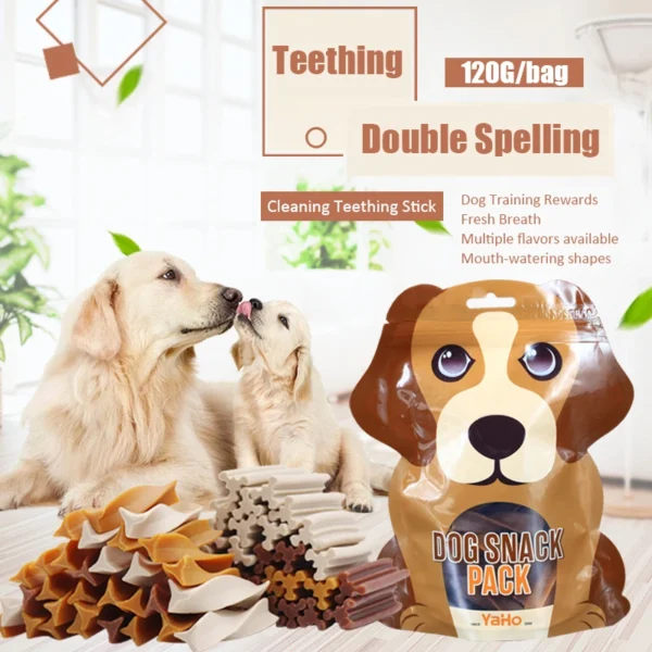 Dog Snacks Teething Stick 120g Mixed Flavor Tooth Cleaning Bone Fresh Breath Adult Dogs Puppy Training Reward Pet Snack Food - Image 2